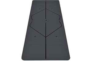 Tapis de yoga imprimé Liforme - Sac de yoga gratuit inclus - Système d'alignement breveté, adhérence de type guerrier, antidérapant, résistant à la transpiration, long, large