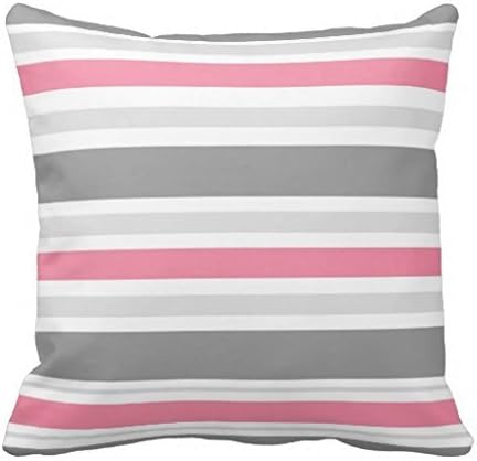 AHArtSaleStore 23 Pink,White.Grey Stripe Decoration Pillow Case Cushion Cover 18 inch