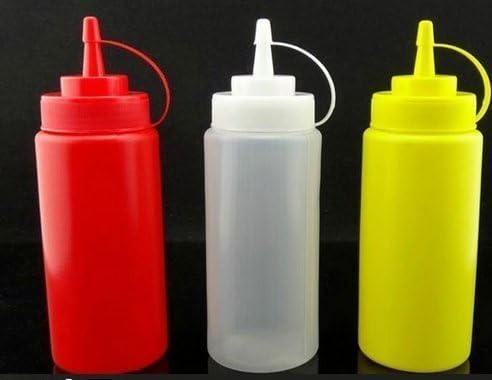 1pc Medium Plastic Sauce Extruder Bottle Ketchup Pot Jam Maker Dispenser - 12 oz.