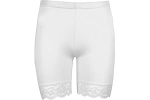 ANZEE DISCOVER THE NEW YOU ANZEE Ladies Lace Trim Cycling Shorts | Women's Bike Yoga Dancing Gym Exercise Stretchy Short - Girl’s Lace Trim Soft Boxer Shorts Underwear