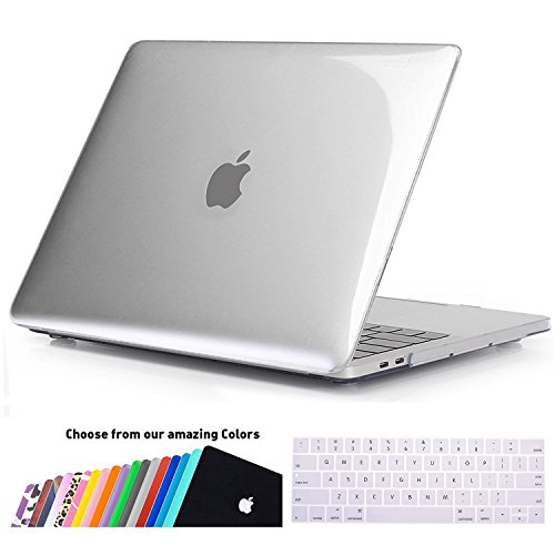 MacBook Pro 15 Hülle 2016 Touch Bar, iNeseon Ultra Slim Plastik Hartschale Tasche Cover snap on Schutzhülle Schale mit US Transparent und EU Transparent Silikon Tastatur-Abdeckung Schutzhülle für Neueste Apple MacBook Pro 15 Zoll mit Touch Bar A1707, Kristallklar