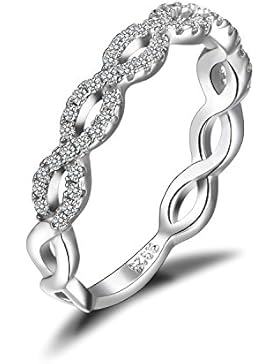 JewelryPalace Unendliche Infinity Zirkonia Motivring Verlobungsringe Trauringe Damenring Hochzeitsring 925 Sterling...