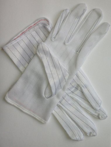 ELCOM (UK) LTD Anti Static ESD Safe Gloves (With Coating For Grip), can use for handling sensitive components - Medium