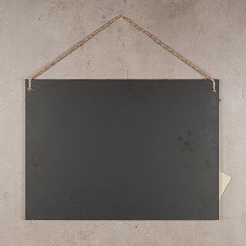 Memotafel Memoboard 55x40cm Tafel Wandtafel aus Holz in weiß gewischt mit Klammern & Kordeln zum Hängen – Landhaus Vintage Shabby Kreide Kreidetafel Küchentafel Wäscheklammer - 5