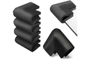 InnoBeta U-Forme Protection des Bords et Coins de Meubles Bébé, 12 Pcs Protecteurs de Coin de Table en Verre avec Résistant Adhésifs, Sécurité Épreuvage pour Bébé Enfants(Noir)