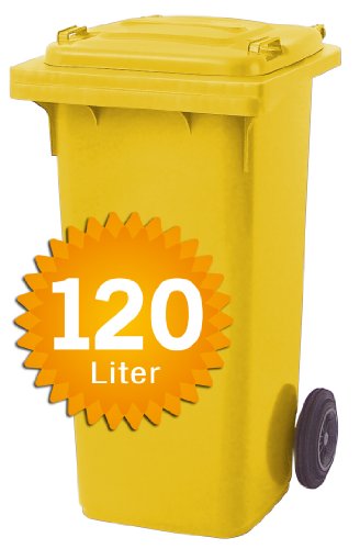 Müllbehälter, Inhalt 120 Liter, gelb