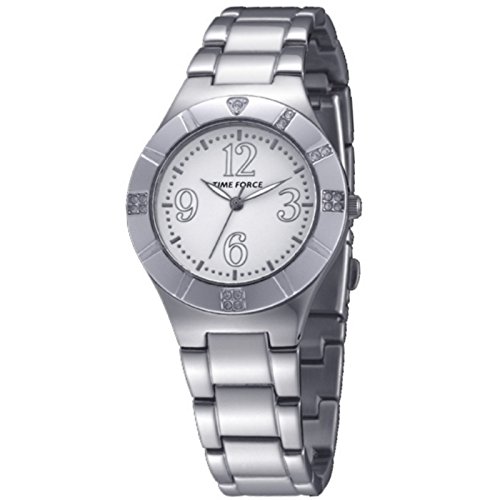 TIME FORCE Reloj analogico para Mujer de Cuarzo con Correa en Acero Inoxidable TF-4038L02M