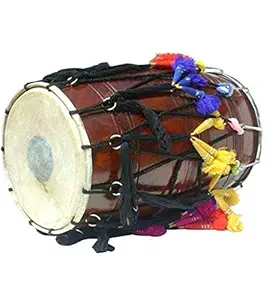 SG MUSICAL INSTRUMENTSWood New Brown Punjabi Bhangra Dhol Finish Free Padded Carry Bag HHBK