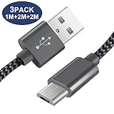 cable lightning a usb 1 mt Paquete de TRES: estos cables micro USB flexibles de 1 m+2 m+ 2 m duraderos y sin enredos son ideales para una variedad de necesidades de conexión diarias y altamente portátiles.