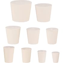 Lot De 3 Bouchons En Caoutchouc Coniques - Résistants à La Chaleur Et Aux Produits Chimiques - Pour Protection De Trous En Atelier Ou Labo (58 à 68 Mm) - 8