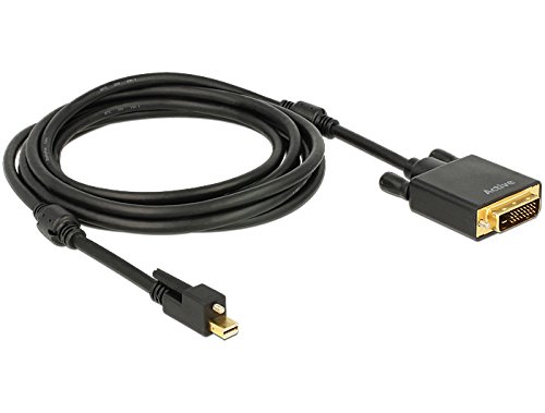 Delock 83727 Kabel mini Displayport 1.2 Stecker mit Schraube auf DVI Stecker 4K Aktiv 3 m schwarz - 2