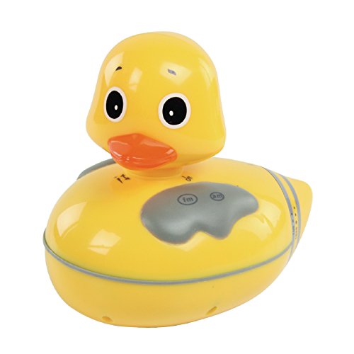 Duschradio-Ente Badeente Badradio / Wasserdicht nach IPX5 / Badespass für Kinder und Erwachsene / UKW-MW-Tuner / Tragbar und Batteriebetrieben / Lustig: Radio startet beim Halsumdrehen der Ente
