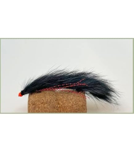 Snake Fishing flies, 4 Pack Black and green Booby Snakes, Size 10 Rear Hook | UK