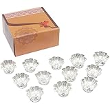 GS Museum Silver Plated Set of 12 Lotus Flower diyas 12 pcs.(13Cmx4Cmx13Cm)