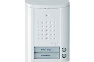 Schneider Electric Ritto Türstation, Entravox, Audio für 2-Familienhaus, Gegensprechanlage mit Beleuchtung und Klingeltasten, Aufputz, Außeneinheit, weiss, Artikelnummer 1840270