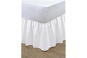 GoldStar® White King Frilled Base Valance Sheet Under Mattress Bed Linen 38cm Long Frill