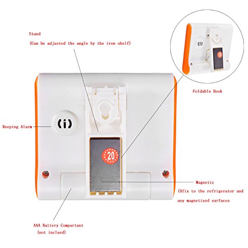 ELEGIANT Küche Timer Alarm magnetisch Large LCD Digital Count Up Down Ei Uhr 24 Stunden für Home House Kochen Abendessen Lunch Frühstück - 5