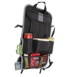 Auto Oragnizer Aufbewahrungstasche Autositztasche Rückenlehnenschutz Rücksitz Multipocket mit iPad Fach Kinder Rücksitz-Tasche(Schwarz Grau)