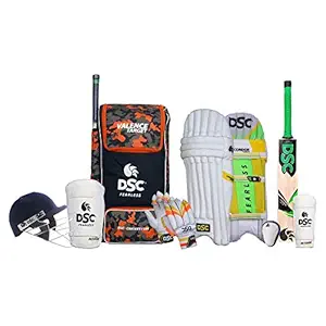 DSC Premium Complete Cricket Kit with Helmet, Kashmir Willow Bat, PVC Thigh Pad (Size 6)