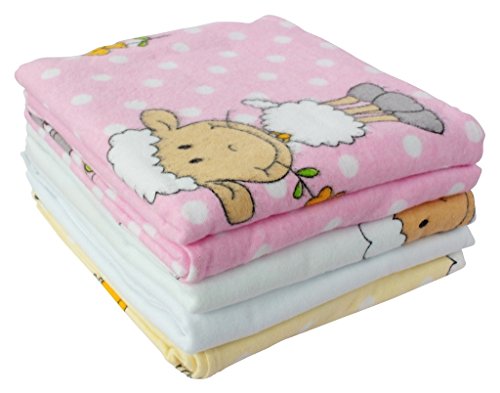 ByBoom® – Moltontücher – Flanellwindeln – Spucktücher – Bunt – 70×80 cm – 5er Pack, 100% Baumwolle – kuschelig – weich; MADE IN EU - 2