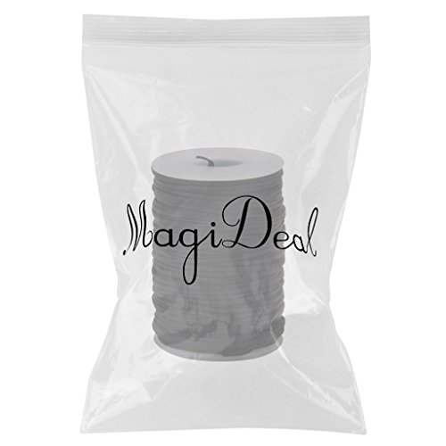 MagiDeal 65 Meter Flachband gewachstes Wachsband Wachs Band für Halsband Halskette Leder Handwerk 1.2mm – Schwarz, 70Meter x 1.2mm - 2