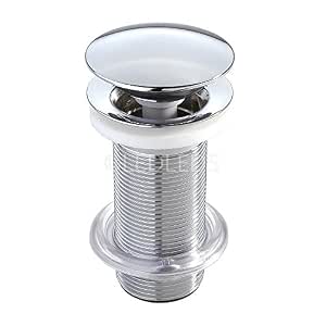 Rea Tappo Lavandino Click-Clack Universale Oro Antico – Piletta Con Troppopieno In Ottone, Diametro 45 Mm, Anticorrosione, 24 Mesi Di Garanzia