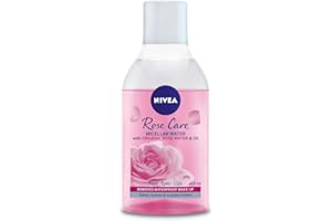 NIVEA MicellAIR Rose Micellar Water with Oil (400ml), Micellar Cleansing Water, Waterproof Makeup Remover, Rose Toner for Thorough Cleansing