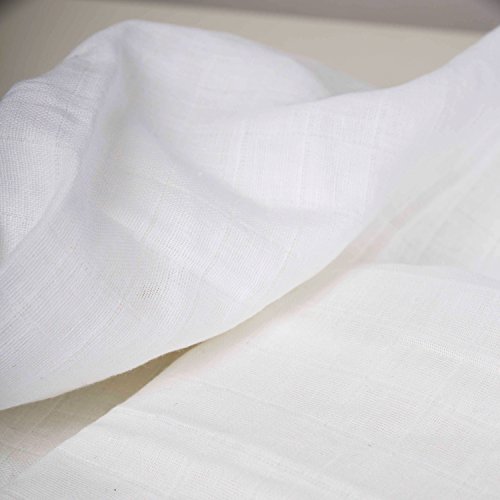 Emma & Noah Mullwindeln, 10er Pack, 100% Baumwolle, Oeko-Tex 100, kochfest 90°C, 70 cm x 70 cm, kuschelig weiche Baby Spucktücher, Farbe: Weiß, ideal als Mulltücher, Stoffwindeln, Molton-Tücher, Stilltuch, Schmusetuch - 7