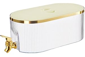 WOKII Dispensador de bebidas con grifo, dispensador de agua para nevera con grifo de 5 l, dispensador de bebidas de jugo, recipiente de vidrio para leche, cerveza, cóctel, jugo, bebidas