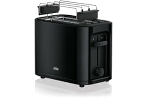 Braun Household HT 3010 BK toster | podwójna szczelina | wyjmowana szuflada na okruchy | funkcja podgrzewania i rozmrażania | 7 stopni opiekania | oddzielna nasadka do bułek | czarny