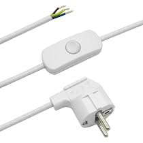 Creative Cables Anschlussleitung Für Stehleuchten – 3 M, Zick-Zack-Kabel In Weiß/Rot Mit Seideneffekt | Inkl. Schalter & Stecker In Weiß
