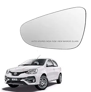 Car Styling - Left Side View Mirror Glass for T. Etios Liva 2013-2019 Model Type 2 Pack of 01 Pcs.