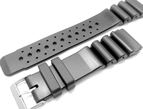 18mm Black Rubber Divers Watch Strap >>> Size 18mm