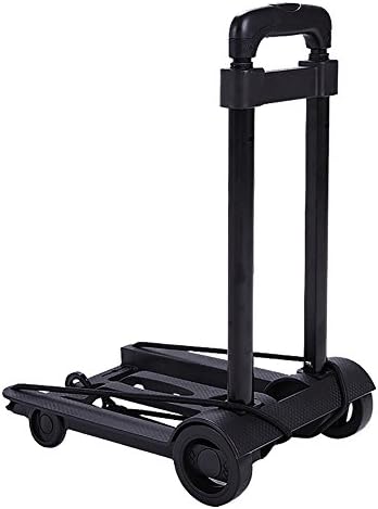 ZGL Trolley Hand Car Household Fold Trolley Baggage Light Small Cart Portable Shopping Cart Travel Small Trailer Hand Car