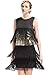Produktbild ArtiDeco 1920s Charleston Kleid Damen Knielang Cocotail Party Kleid 20er Jahre Flapper Damen Gatsby Kostüm Kleid (Schwarz Gold, S)