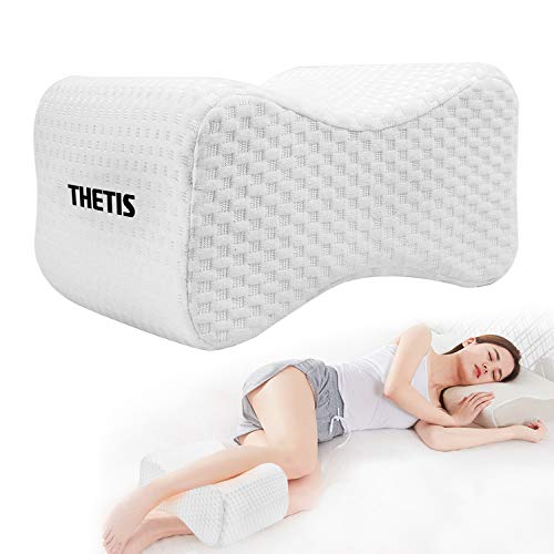 THETIS Almohadas para Piernas- Almohada Entre Rodillas de Piernas de Memoria Forma Ergonómica para Embarazadas, Aliviar el Dolor de Ciática, Espaldas, Cadera