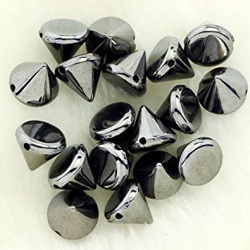Blingery 100er Set 9mm Farbe Schwarz Nieten Spike Killernieten Mode Handwerk Design zum Aufnähen / Aufkleben für Punk Rock Leder Tasche Schuh Gürtel Geldbeutel - 2