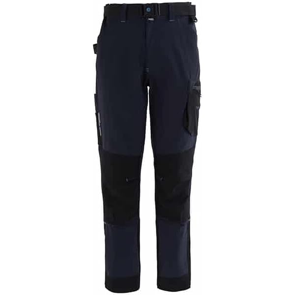 Pantaloni Da Lavoro ROSSINI R-Stretch - Cotone Twill Elasticizzato, Multitasche, Vita Media Con Zip E Bottone - Blu - Foto 3