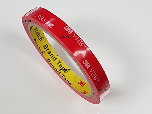 3 M VHB 4905 3 metros (12 mm x 3 m), transparente, doble cara cinta adhesiva de alto rendimiento para Soldados Potentes conexiones en interiores y exteriores.