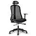 Produktbild Life Carver® Schreibtischstuhl Netz schwarz Chefsessel Drehstuhl Bürostuhl mit Kopfstütze Schreibtischstuhl Bürosessel Drehstuhl, Netzrücken, Atmungsaktiv ergonomisch Syncro-Bandscheiben-Drehstuhl/Sitzneigefunktion Wippfunktion hoher Sitzkomfort 140KG Belastbar Mesh/Netz