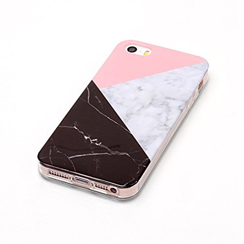 XiaoXiMi Funda iPhone 5 5S SE con Textura de M  rmol Carcasa de Silicona Slim Soft TPU Silicone Case Cover Funda Protectora Carcasa Delgado Ligero Caso Suave Flexible Casco Anti Rasgu  os Anti Choque para iPhone 5 5S SE - Geom  trico
