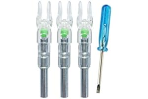 Deeabo Puntas de Flecha Luminosas, 3 Piezas de Tiro de Caza, Arco de Flecha de 6.2 mm Arco Iluminado LED Flecha Brillante Nock Tail, Verde