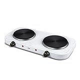Cocina eléctrica IPG20 IDEAL- 2 placas de cocción - diámetro 15cm, control de temperatura del líquido, calentamiento rápido, patas antideslizantes, 2 luces indicadoras, operación simple, potencia: 2000W