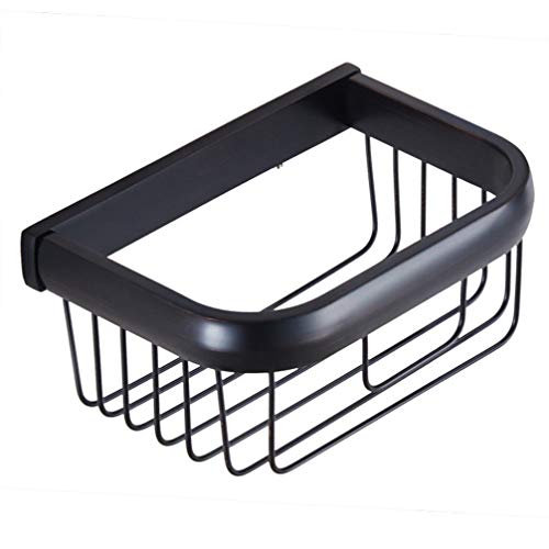 Preisvergleich Produktbild LUDSUY Badezimmerzubehör Schwarzes Quadrat Messingplattieren Zeichnung Lötbad Korb Racks