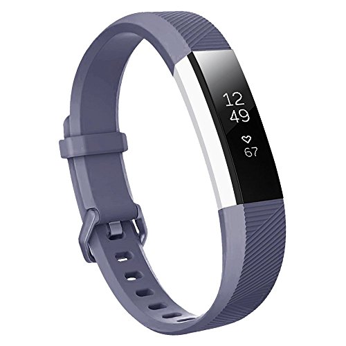 fit-power Neueste Fitbit Alta HR und Alta Band mit Metall Verschluss, Silikon Ersatz für Fitbit Alta HR und Alta (gratis Displayschutzfolie inklusive)