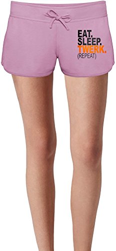 Eat Sleep Twerk Repeat Slogan Summer Sweat Shorts For Women &amp; Ladies | 80% Cotton-20%Polyester| DTG Printing| Unique &amp; Custom Briefs, Bermudas, Underpants, Slacks &amp; Sports Clothing By Wicked Wicked X-Large