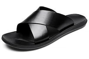 MGGMOKAY Hommes Cross Pantoufles Sandales Pantoufles en Cuir légères et Confortables pour l'été