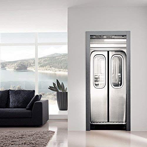 Wallflexi Porta murale Ascensore Ufficio casa Decorazione da Parete Arte murale Decalcomanie Soggiorno cameretta Ristorante Hotel Café Décor Rimovibile Autoadesivo, Multicolore