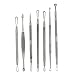 Abody 7Pcs Stainless Steel Facial Pimple Comedone Needle Acne Extractor Cleaner Blackhead & Blemish Kit with Black Bag