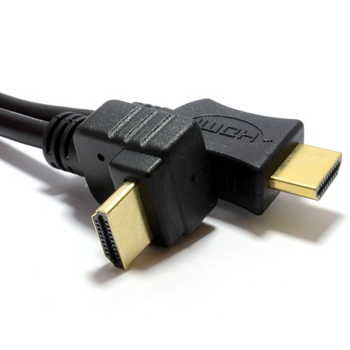 HDMI 1,4 Hoch Geschwindigkeit 3D TV Rechts Abgewinkelt Zum Gerade Stecker Kabel 1 m - 3